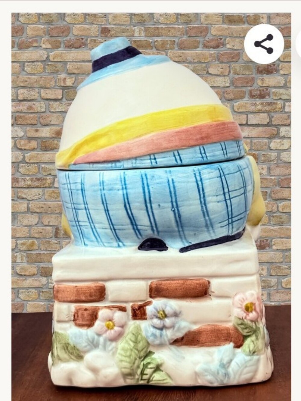 Vintage Ceramic Humpty Dumpty Cookie Jar - Multicolor - Picture 5 of 11